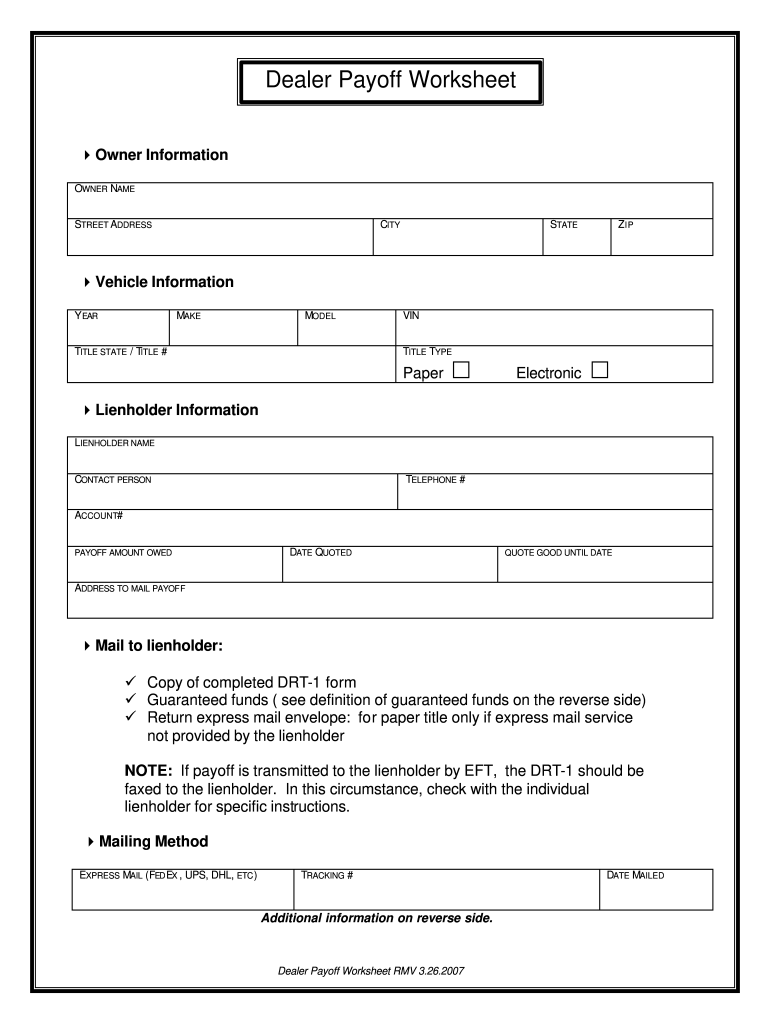 Dealer Payoff Worksheet Fill Out Sign Online DocHub Dealer Payoff Worksheet Fill Out Sign Online DocHub