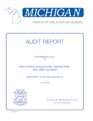 MICHIGAN OFFICE OF THE AUDITOR GENERAL AUDIT REPORT PERFORMANCE AUDIT OF REAL ESTATE ACQUISITIONS, D