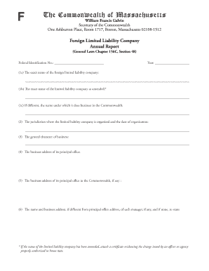 Massachusetts Foreign LLC Annual Report