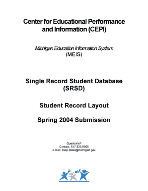 Michigan Student Record Layout
