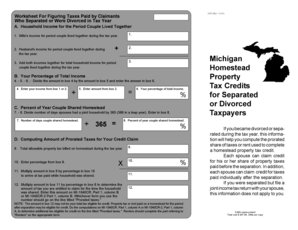 Michigan Homestead Property Tax Credit Worksheet