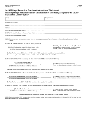Michigan Millage Reduction Form L-4034