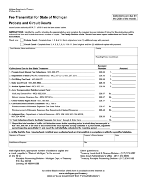 Michigan Fee Transmittal Form