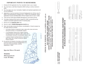 New Hampshire Special Deer Permit Application
