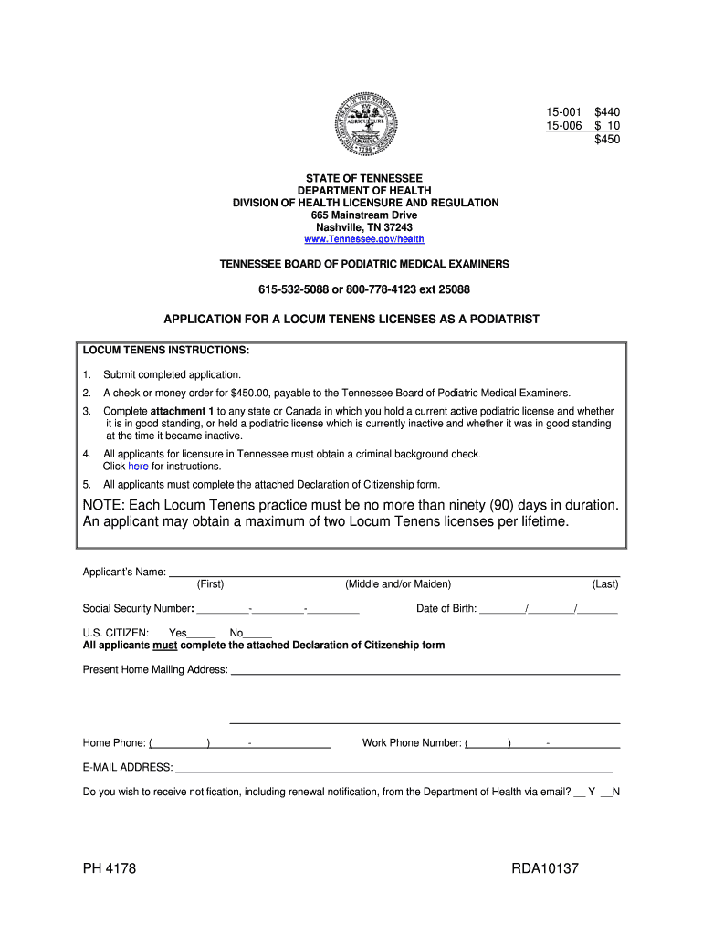 NOTE: Each Locum Tenens practice must be no more than ninety - health state tn Preview on Page 1
