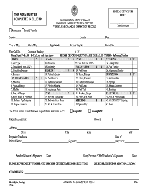 mechanics inspection service form