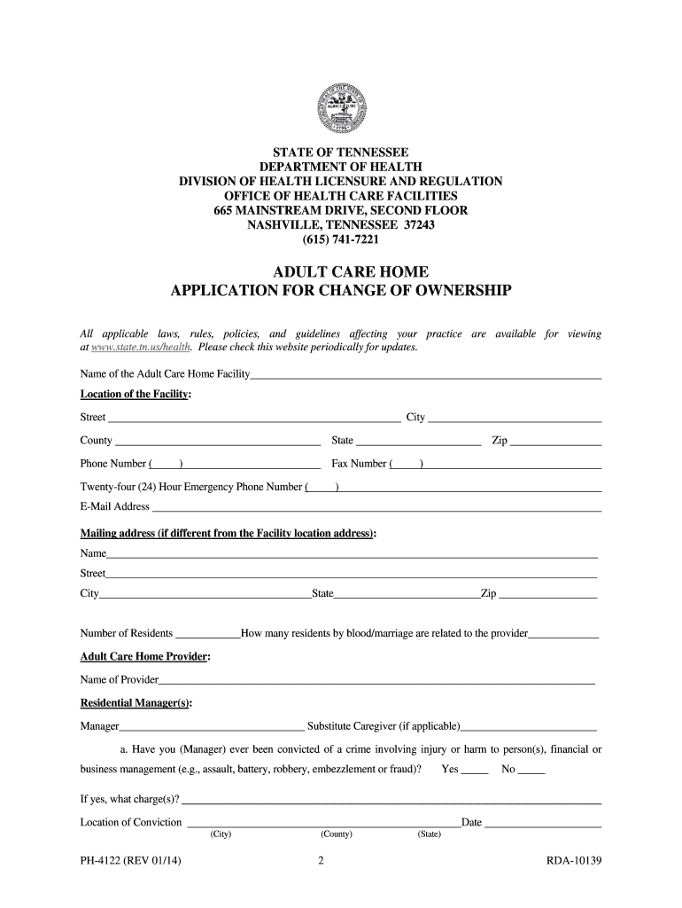 STATE OF TENNESSEE DEPARTMENT OF HEALTH BUREAU OF HEALTH LICENSURE AND REGULATION DIVISION OF HEALTH Preview on Page 1