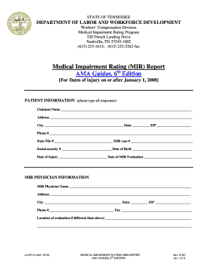 Tennessee Medical Impairment Rating Report