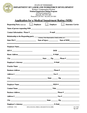 Tennessee Medical Impairment Rating Application