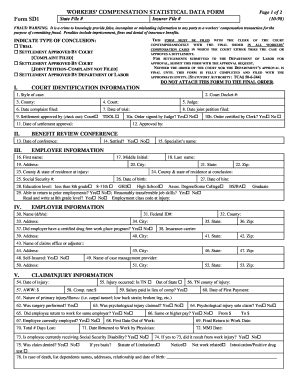 Workers' Compensation Statistical Data Form