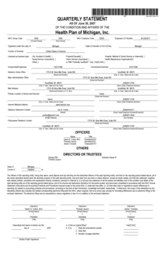 AS OF June 30, 2007 OF THE CONDITION AND AFFAIRS OF THE - michigan