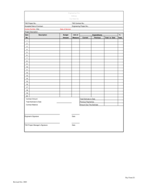 Engineering Project Invoice