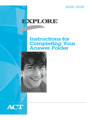 EXPLORE Answer Folder Instructions