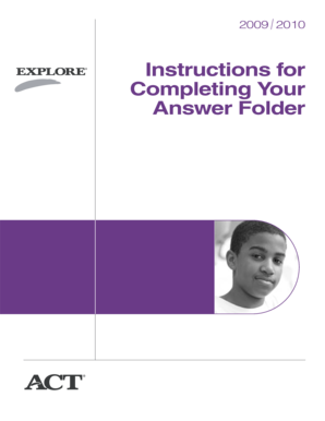 EXPLORE Answer Folder Instructions