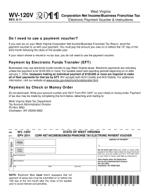 West Virginia WV-120V Tax Payment Voucher