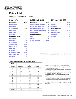 Fillable Online pe usps Price List - pe usps Fax Email Print - pdfFiller