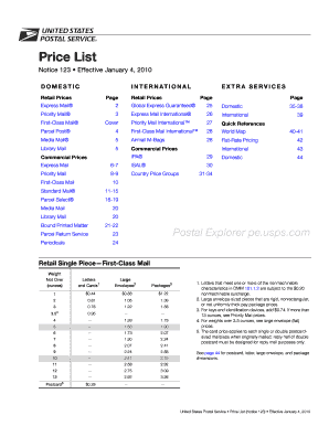 price list 123