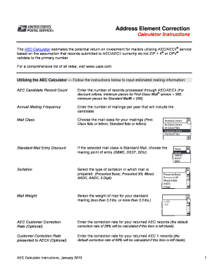 Calculate savings percentage - THE U. S. POSTAL SERVICE ADDRESS ELEMENT CORRECTION II ...