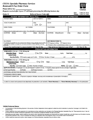 CIGNA Remicade Fax Order Form