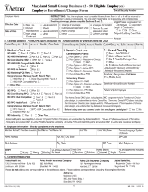 Maryland Small Group Business Employee Enrollment Form