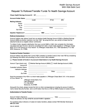 Health Savings Account Rollover Form