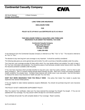 Long Term Care Insurance Disclosure Form