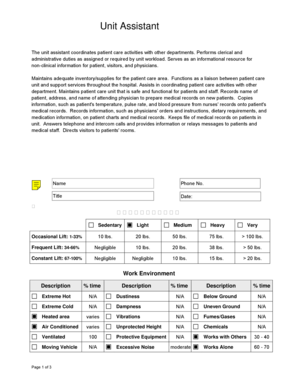 Worksite Job Analysis Form