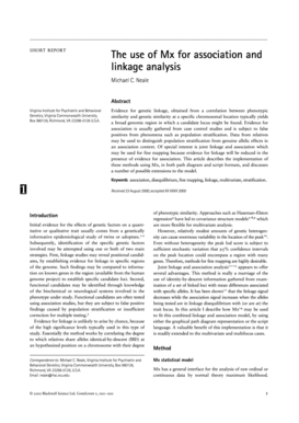 The use of Mx for association and linkage analysis - vipbg vcu