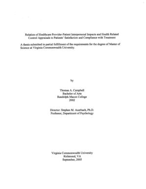 Colligative properties worksheet - Relation of Healthcare Provider-Patient Interpersonal Impacts and Health Related Control Appraisals to Patients' Satisfaction and Compliance with Treatment A thesis submitted in partial hlfillment of - digarchive library vcu