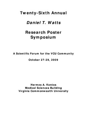 Twenty-Sixth Annual Daniel T. Watts Research Poster Symposium - medschool vcu