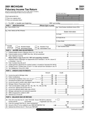 Michigan Fiduciary Income Tax Return MI-1041