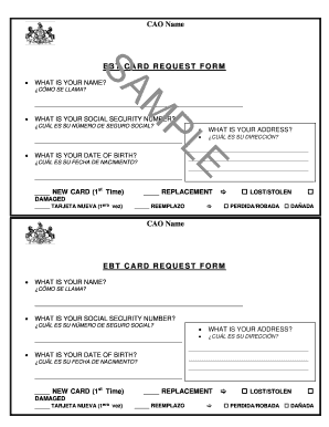EBT Card Request Form