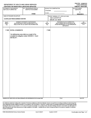 CMS-2567 Statement of Deficiencies