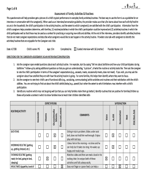 Assessment of Family Activities & Routines