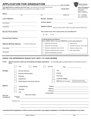Application for Graduation RO-20