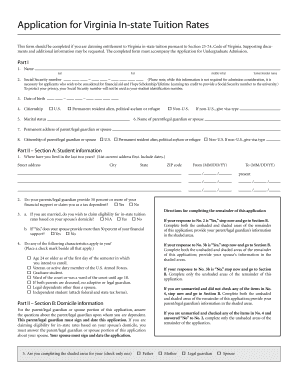 Virginia In-State Tuition Application