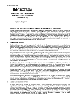 Pediatric Treatment Consent and Payment Agreement