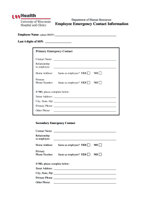 Employee Emergency Contact Form