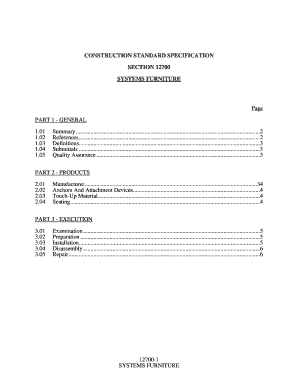 12700 systems furniture specification form