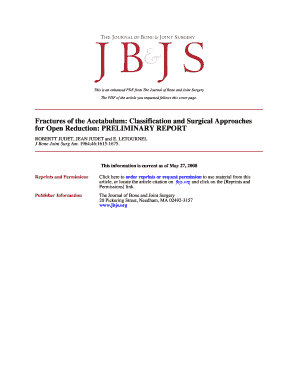 fractures of the acetabulum classification and surgical approaches for open reduction form