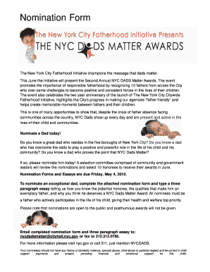NYC Dads Matter Nomination Form