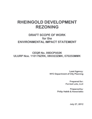 Draft scope of work - Scope of Work - Rheingold Development - NYC . gov - nyc