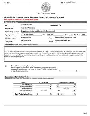 nyc subcontractor utilization plan form