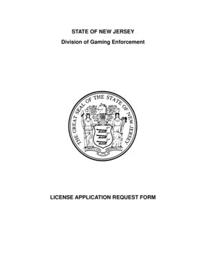 New Jersey License Application Request Form