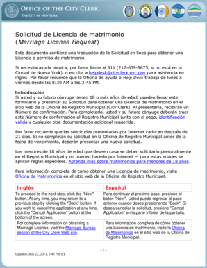 Solicitud de Licencia de matrimonio