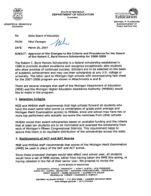 Robert C. Byrd Honors Scholarship Nomination Form