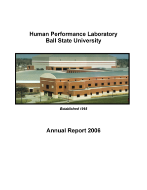 Human Performance Laboratory Ball State University Annual Report