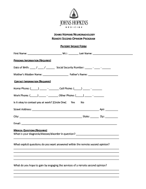 Johns Hopkins Neuroradiology Remote Second Opinion Form