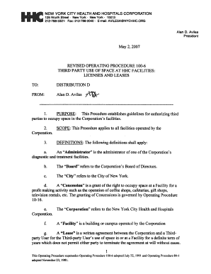 hhc operating procedure form