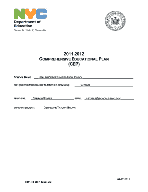 Comprehensive Educational Plan Template